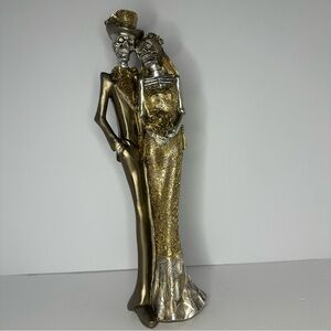 Skeleton Bride & Groom Bronze Figurine Mexican Folk Art Day of The Dead 14” NEW